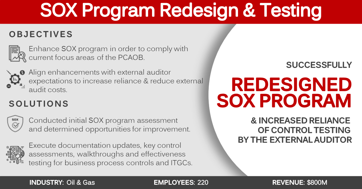 SOX Program Redesign Testing Case Study VIP Solutions