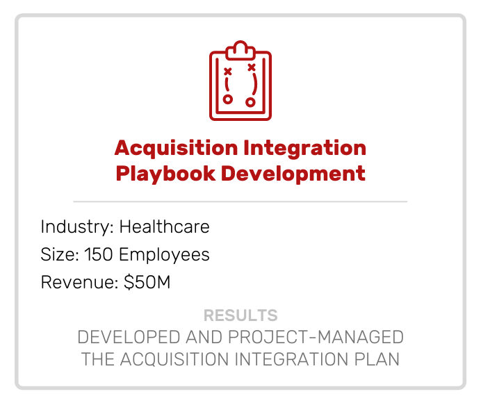 Acquisition Integration Playbook Development